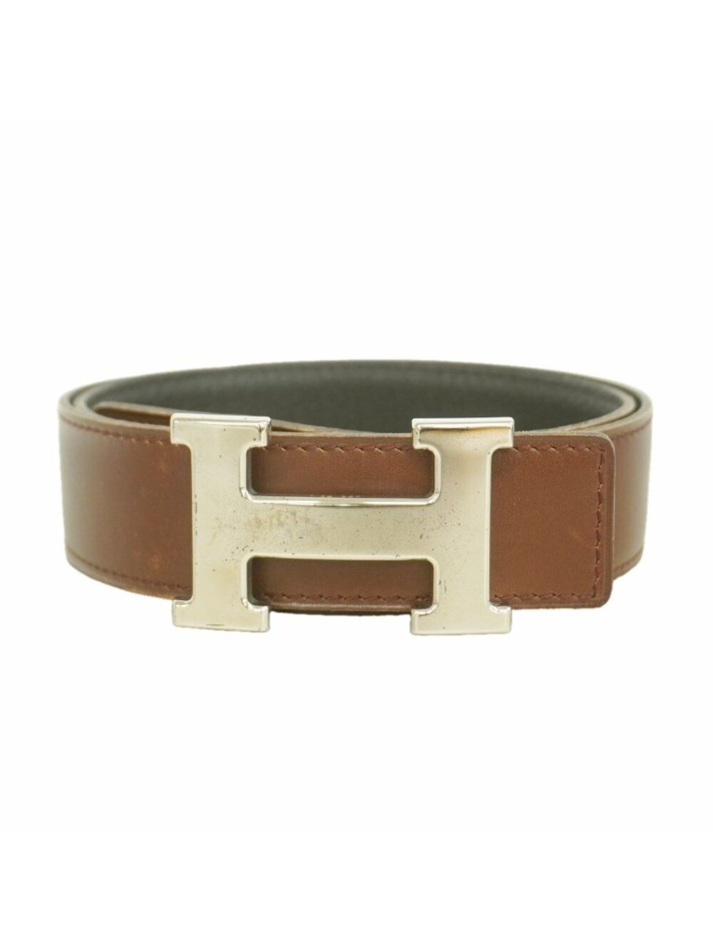 Hermes Belt Constance Togo Box Calf Black Brulee Silver